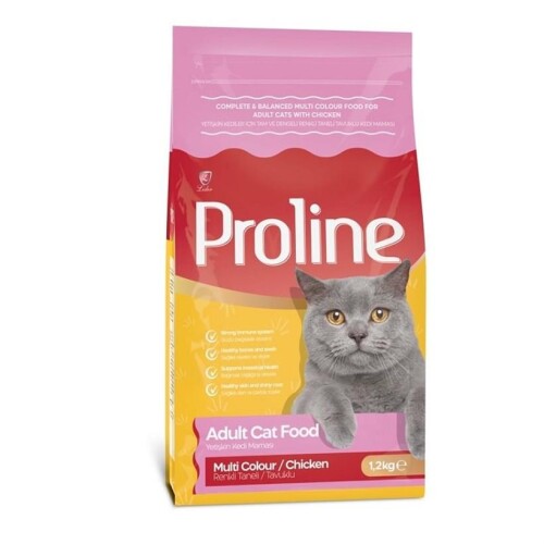 Proline Renkli Taneli Tavuklu Yetişkin Kedi Maması 1,2 kg - 1