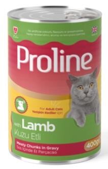 Proline Sos İçinde Parça Etli Kuzu Etli Yetişkin Kedi Maması 400 gr - 1