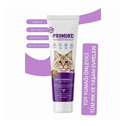 Promore Anti-Hairball Tüy Yumağı Önleyici Malt Kedi Macunu 100 gr - 1