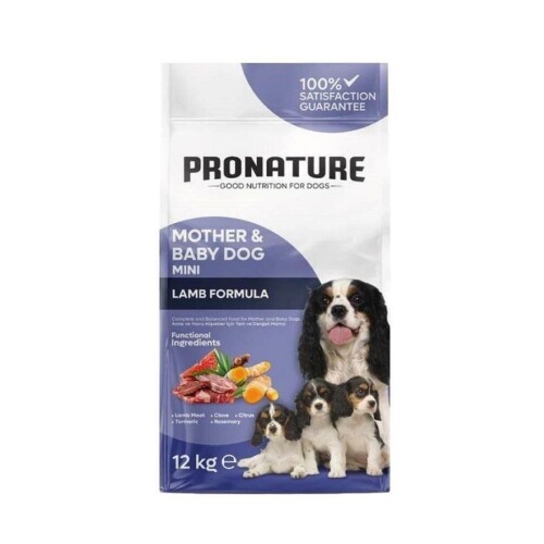 Pronature Mother&Baby Kuzu Etli Mini Irk Anne ve Yavru için Kuru Köpek Maması 10 kg+2 kg Bonus Paket - 1
