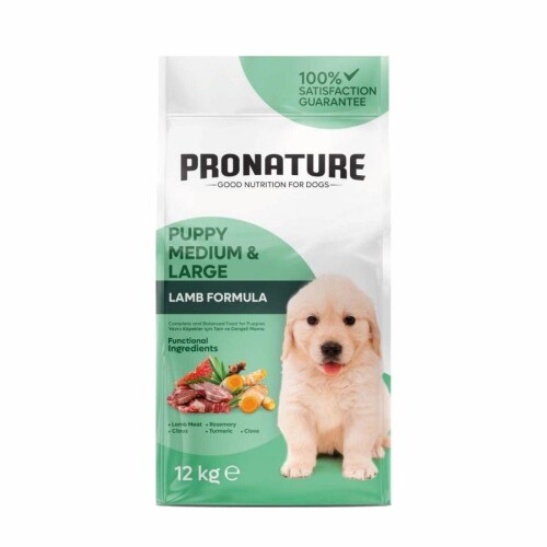 Pronature Kuzu Etli ve Pirinçli Orta ve Büyük Irk Yavru Köpek Maması 10 Kg + 2 Kg Bonus Paket - 1