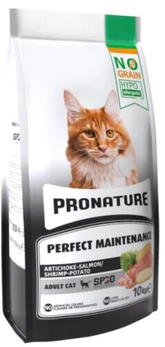 Pronature Hypo-Allergenic Somonlu Karidesli ve Enginarlı Tahılsız Yetişkin Kedi Maması 10 kg - 1