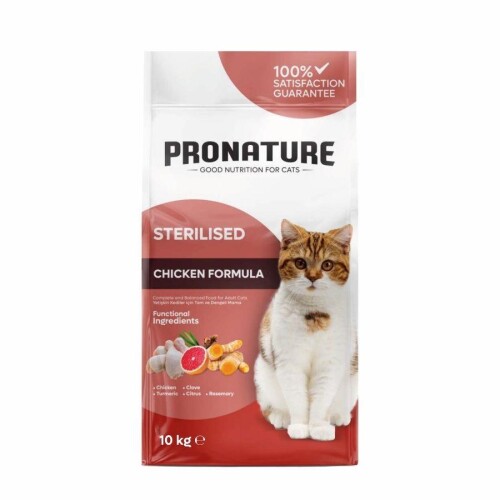 Pronature Kilo Kontrolü İçin Tavuklu ve Pirinçli Kısırlaştırılmış Yetişkin Kedi Maması 10 kg - 1