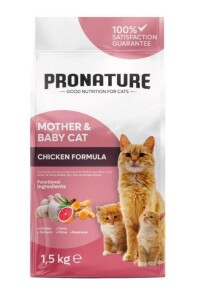 Pronature Mother&Baby Tavuk Etli Anne ve Yavru için Kuru Kedi Maması 1,5 kg - Pronature