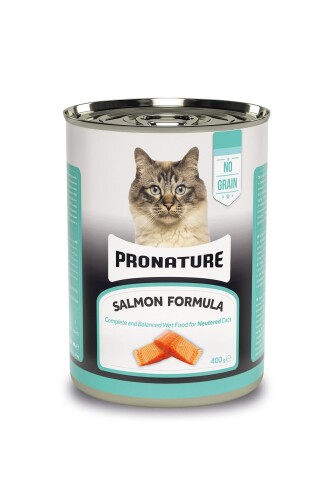 Pronature Tahılsız Kısırlaştırılmış Somonlu Ezme Yaş Kedi Maması 400 gr - 1