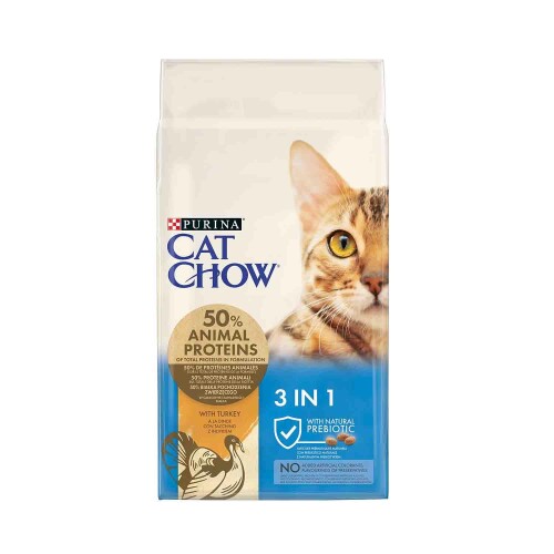 Purina Cat Chow 3ü1 Arada Hindili Yetişkin Kedi Maması 15 kg - 1