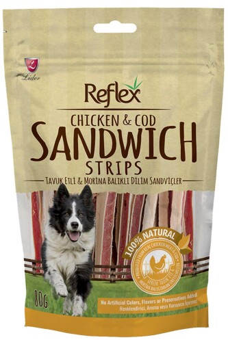 Reflex Kurutulmuş Tavuk Etli ve Morina Balıklı Köpek Ödül Maması 80 gr - 1