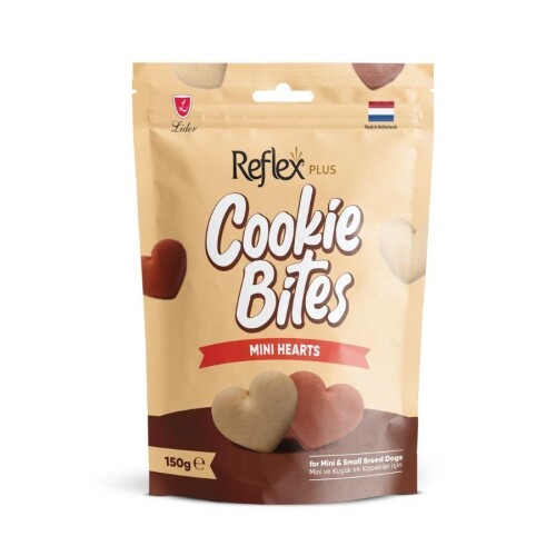 Reflex Plus Cookie Bites Mini Hearts Küçük Irk Yetişkin Köpek Ödül Maması 150 gr - 1