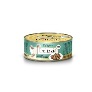 Reflex Plus Delizzia Sos İçinde Parça Etli Somonlu ve Tavuklu Yetişkin Kedi Konservesi 85 gr - Reflex Plus