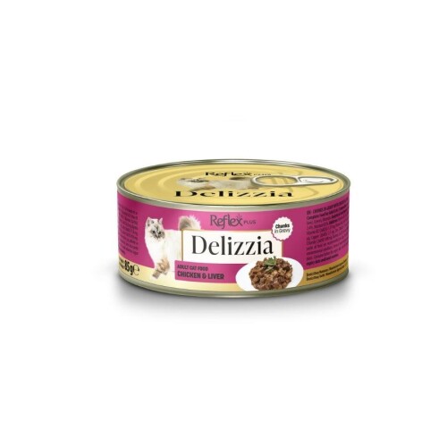 Reflex Plus Delizzia Sos İçinde Parça Etli Tavuklu Yetişkin Kedi Konservesi 85 gr - 1