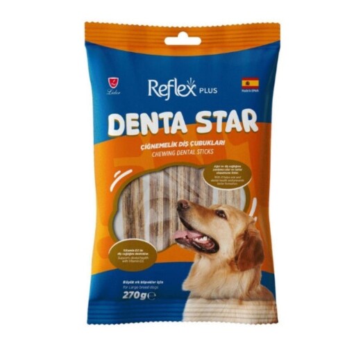 Reflex Plus Denta Star Diş Sağlığı Destekleyici Büyük Irk Köpek Ödül Maması 270 gr - 1