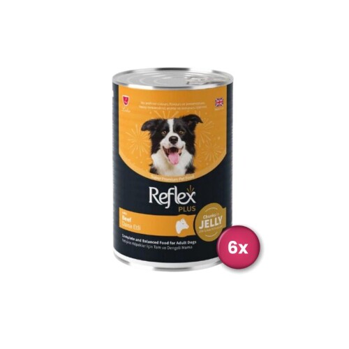 Reflex Plus Jöle İçinde Dana Etli Yetişkin Köpek Konservesi 400 Gr X 6 Adet - 1