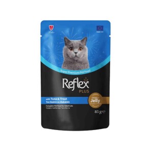 Reflex Plus Jöle İçinde Parça Ton Balıklı ve Alabalıklı Yetişkin Kedi Konservesi 85 Gr - Reflex Plus