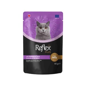 Reflex Plus Jöle İçinde Somonlu ve Ton Balıklı Yetişkin Kedi Konservesi 85 Gr - Reflex Plus