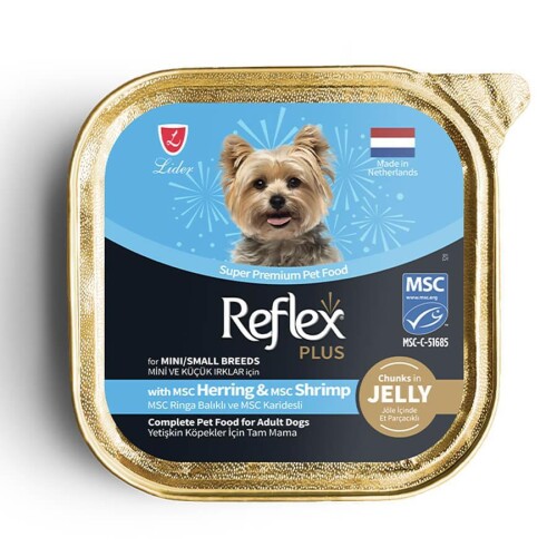 Reflex Plus Pouch Ringa Balığı ve Karidesli Küçük Irk Yetişkin Köpek Konservesi 85 gr - 1