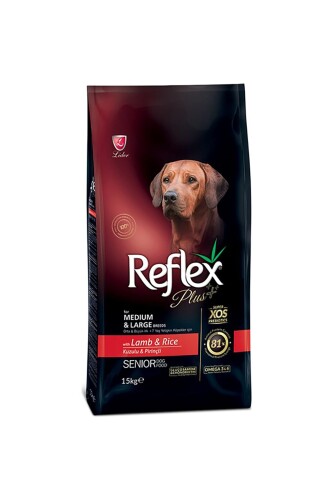 Reflex Plus Kuzu Etli ve Pirinçli Orta Irk Yaşlı Köpek Maması 15 kg - 1