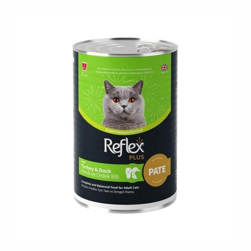 Reflex Plus Pate İçinde Et Parçacıklı Hindi Ve Ördek Etli Yetişkin Kedi Konservesi 395 Gr - 1