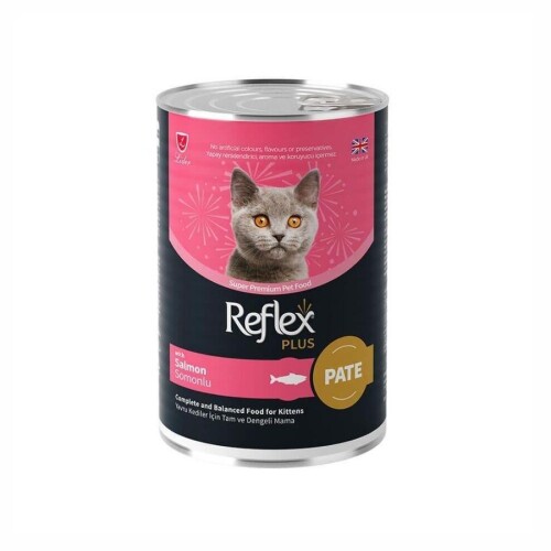 Reflex Plus Pate İçinde Et Parçacıklı Somonlu Yavru Kedi Konservesi 395 Gr - 1