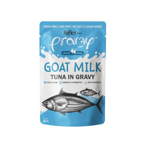 Reflex Plus Pramy Goat Milk Sos İçinde Keçi Sütlü ve Ton Balıklı Kedi Konservesi 60 Gr - 1