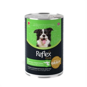 Reflex Plus Sos İçinde Beyaz Balıklı ve Tatlı Patatesli Yetişkin Köpek Konservesi 400 Gr - Reflex Plus