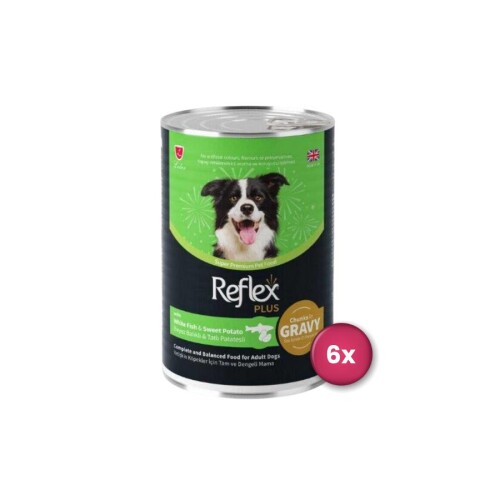 Reflex Plus Sos İçinde Beyaz Balıklı ve Tatlı Patatesli Yetişkin Köpek Konservesi 400 Gr X 6 Adet - 1