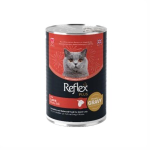 Reflex Plus Sos İçinde Et Parçacıklı Kuzulu Yetişkin Kedi Konservesi 400 Gr - Reflex Plus