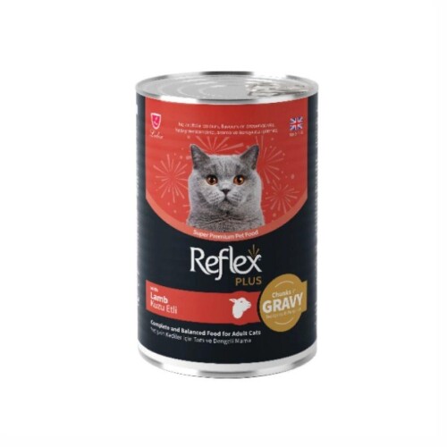 Reflex Plus Sos İçinde Et Parçacıklı Kuzulu Yetişkin Kedi Konservesi 400 Gr - 1