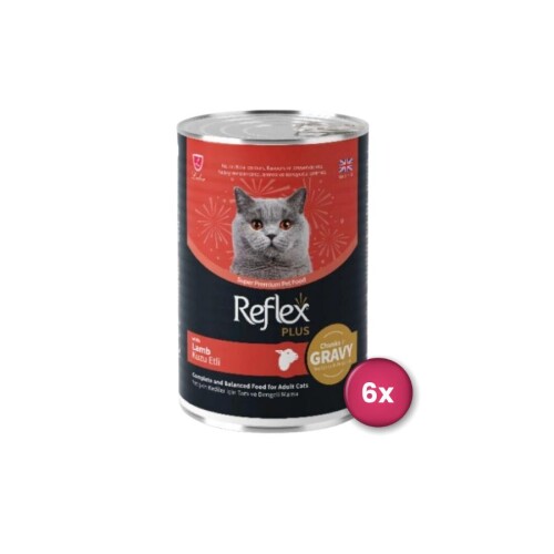 Reflex Plus Sos İçinde Et Parçacıklı Kuzulu Yetişkin Kedi Konservesi 400 Gr X 6 Adet - 1