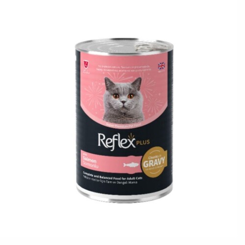 Reflex Plus Sos İçinde Et Parçacıklı Somonlu Yetişkin Kedi Konservesi 400 Gr - 1