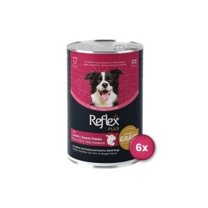 Reflex Plus Sos İçinde Kuzu Etli ve Tatlı Patatesli Yetişkin Köpek Konservesi 400 Gr X 6 Adet - Reflex Plus