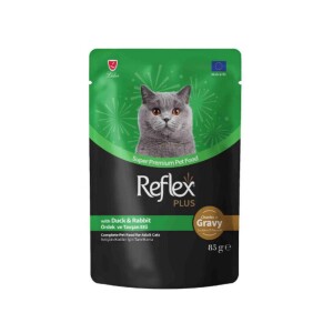 Reflex Plus Sos İçinde Parça Ördek ve Tavşanlı Yetişkin Kedi Konservesi 85 Gr - Reflex Plus