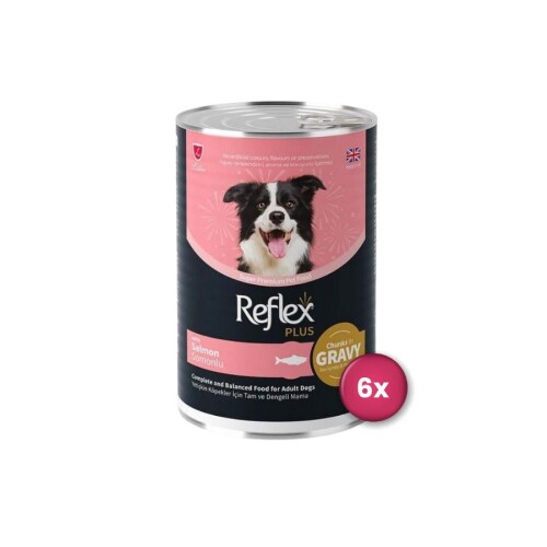 Reflex Plus Sos İçinde Somonlu Yetişkin Köpek Konservesi 400 Gr X 6 Adet - 1