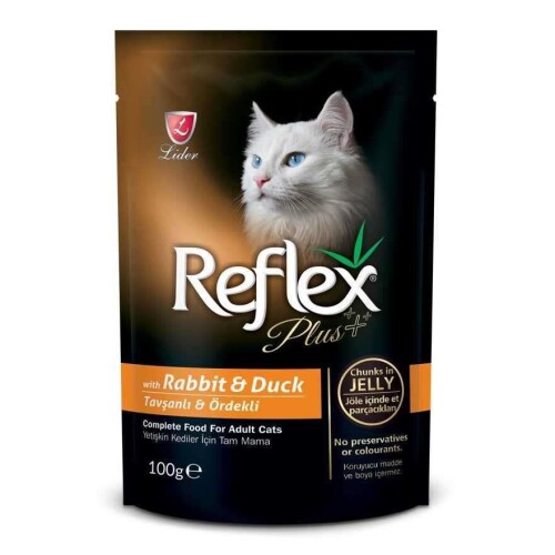 Reflex Plus Tavşanlı ve Ördekli Pouch Yetişkin Kedi Yaş Maması 100 gr - 1
