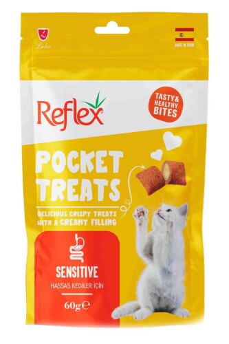 Reflex Pocket Treats Sensitive Yetişkin Kedi Ödül Maması 60 gr - 1