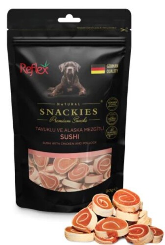 Reflex Snackies Tavuklu ve Balıklı Sushi Köpek Ödülü 90 gr - 1