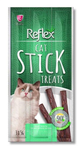 Reflex Sticks Kuzu Etli ve Kedi Çimli Kedi Ödül Çubukları 3 X 5 gr - 1