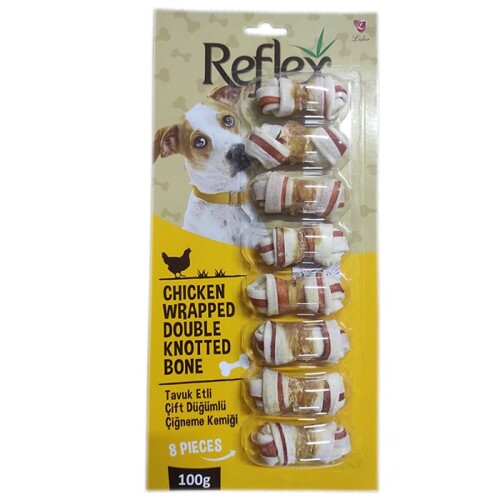 Reflex Tavuk Etli Çift Düğüm Kemik Ödülü 8'li 100 gr - 1