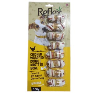 Reflex Tavuk Etli Çift Düğüm Kemik Ödülü 8'li 100 gr - Reflex