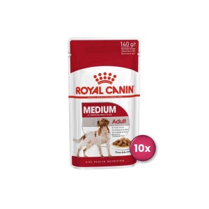 Royal Canin Medium Adult Orta Irk Yetişkin Köpekler İçin Parça Etli Yaş Mama 140 gr X 10 Adet - Royal Canin