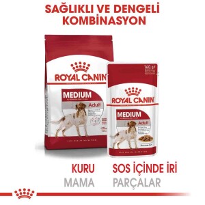 Royal Canin Medium Adult Orta Irk Yetişkin Köpekler İçin Parça Etli Yaş Mama 140 gr X 10 Adet - 6