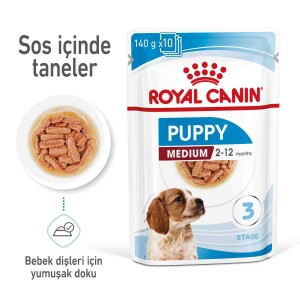 Royal Canin Medium Puppy Orta Irk Yavru Köpekler İçin Parça Etli Konserve Mama 140 gr - 2