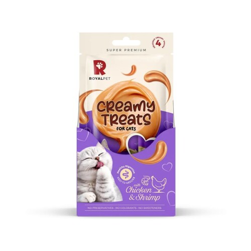 Royalpet Tavuk ve Karidesli Kedi Kreması 4 x 14 Gr - 1