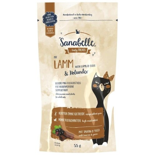 Sanabelle Kuzu Etli ve Yaban Mersinli Kedi Ödülü 55 Gr - 1