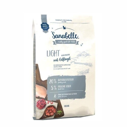 Sanabelle Light Düşük Kalorili Kümes Hayvanlı Yetişkin Kedi Maması 10 Kg - 1