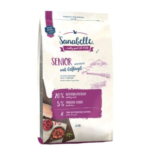 Sanabelle Senior Kümes Hayvanlı Tahılsız Yaşlı Kedi Maması 2 Kg - 1