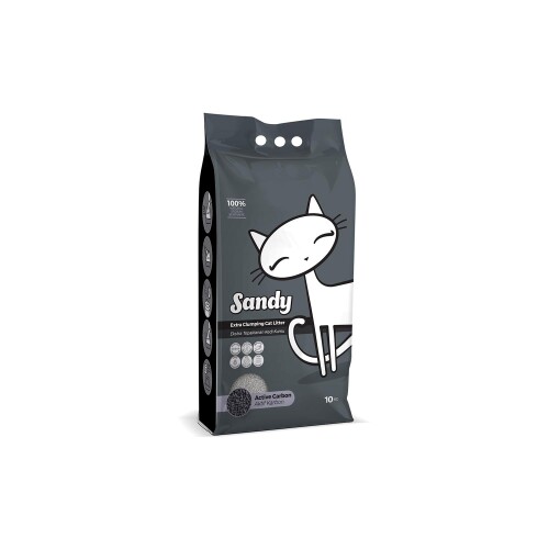 Sandy Aktif Carbonlu Topaklanan Bentonit Kedi Kumu 10 lt - 1