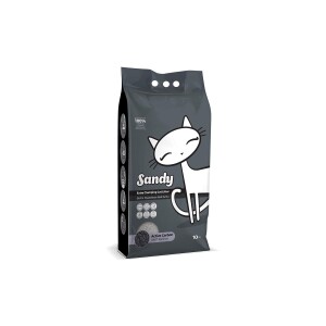 Sandy Aktif Carbonlu Topaklanan Bentonit Kedi Kumu 10 lt - Sandy