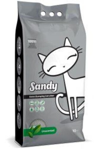 Sandy Uncented Extra Topaklanan Kokusuz Bentonit Kedi Kumu 10 lt - 1