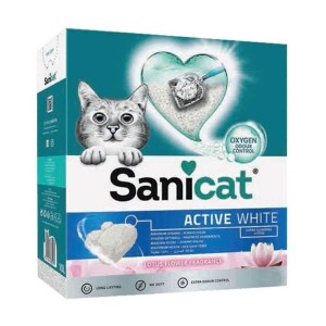Sanicat Active White Lotus Çiçeği Kokulu Topaklanan Bentonit Kedi Kumu 6 lt - Sanicat