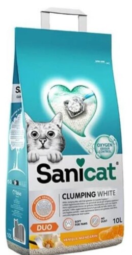 Sanicat Duo Vanilya ve Mandalina Aromalı Topaklanan Bentonit Kedi Kumu 10 lt - 1